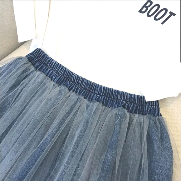 Denim lace skirt - Picture 2 of 5